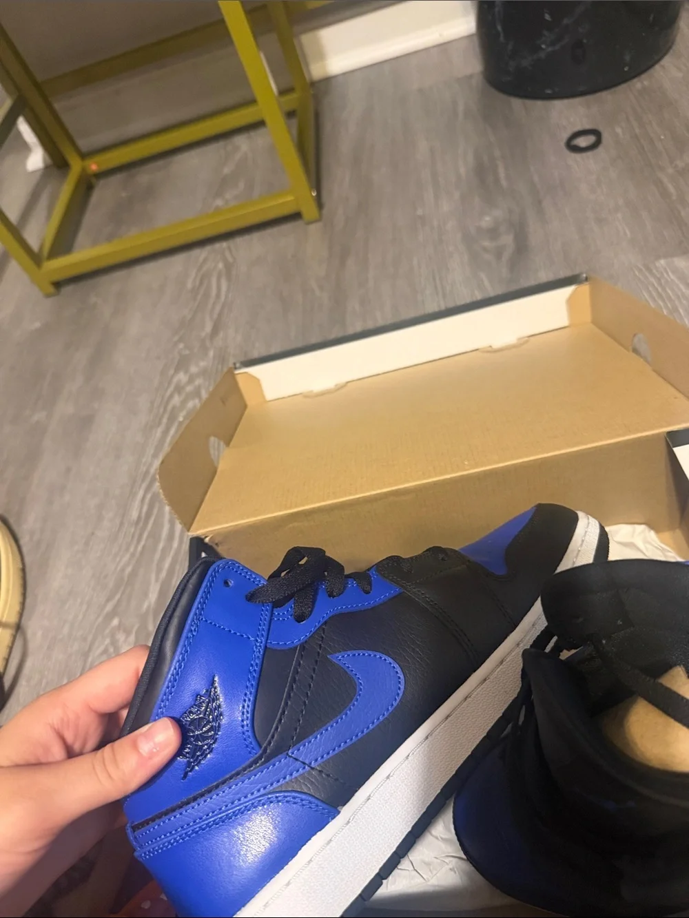 Jordan 1 Mid - Black/Royal Blue Men's Sneakers